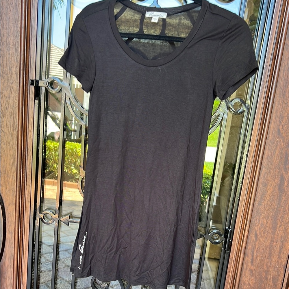 Illuminative “Ian brave” Black Short Sleeve long  Top SZ XS